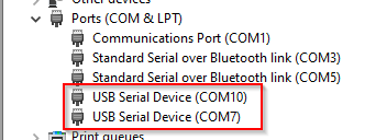 Windows Apparaatbeheer - COM-poort selecteren